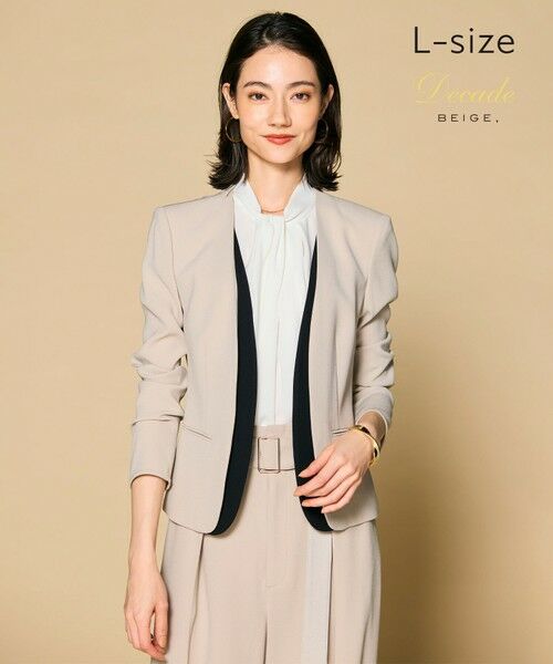 L-size】CINDY / ダブルカラージャケット （ノーカラージャケット