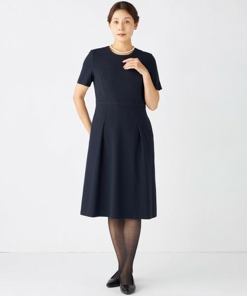 お受験/セレモニーに】濃紺洗える/ストレッチワンピース+ジャケット