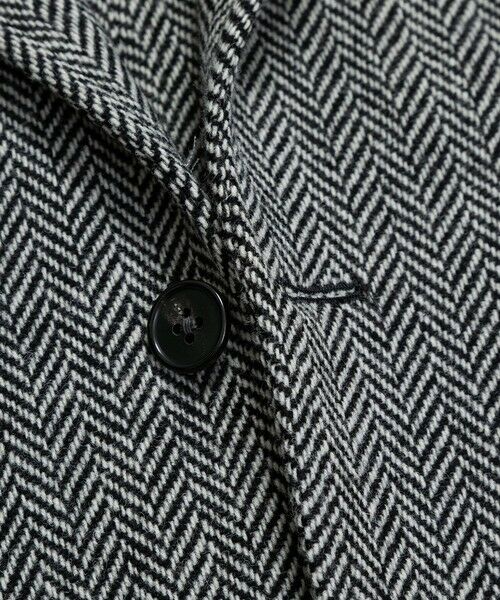 ウール ツイード ヘリンボーンストライプ 段返り3釦コンフォート