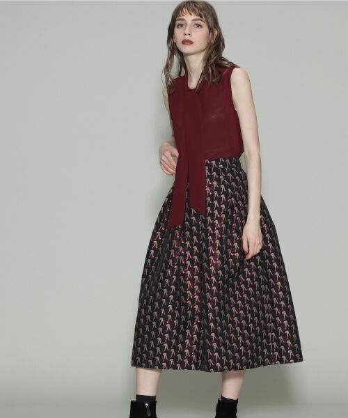 セール】 ヒールモチーフジャガードスカート （ミニ・ひざ丈スカート