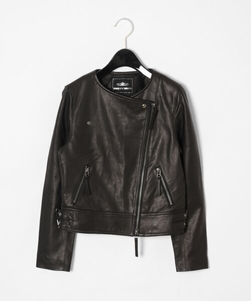 セール】 ノーカラーライダース （レザーブルゾン・ジャケット