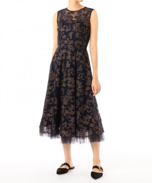 ラメ刺繍チュールワンピース （ドレス）｜GRACE CONTINENTAL