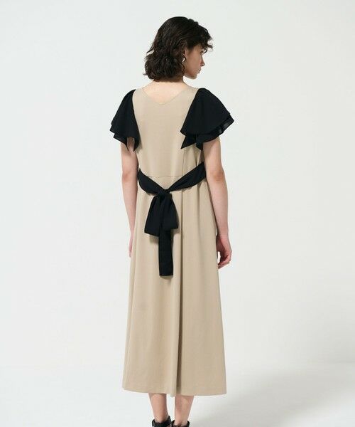 セール】 フリルスリーブカットワンピース （ロング・マキシ丈