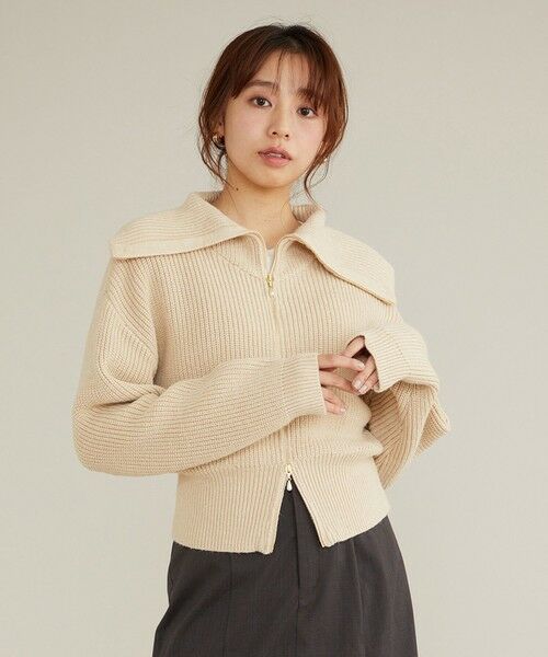 セール】 【洗える・古畑星夏さん着用】フルジップ ニット （ニット