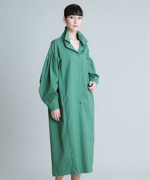 セール】 【日本製】スキッパーシャツワンピース （ロング・マキシ丈