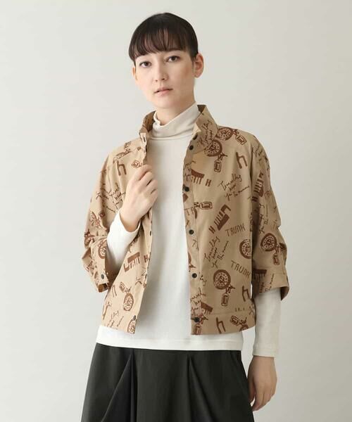 セール】 フロッキープリントデザインブラウス/日本製/洗える （シャツ