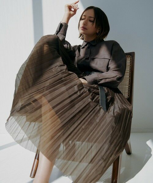 セール】 【洗える】シアープリーツオーガン スカート （ミニ・ひざ丈