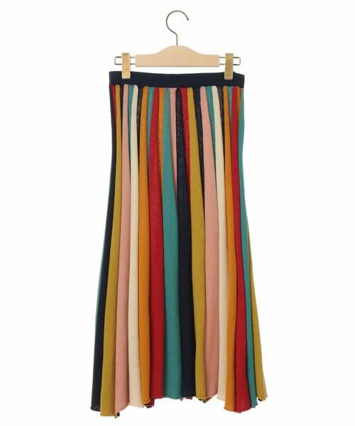 マルチカラーストライプニットスカート （ロング・マキシ丈スカート