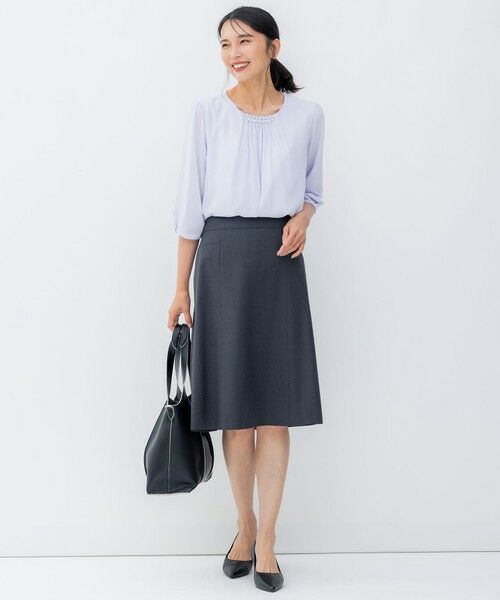 セットアップ対応】ファインネスウール フレア スカート （ミニ・ひざ