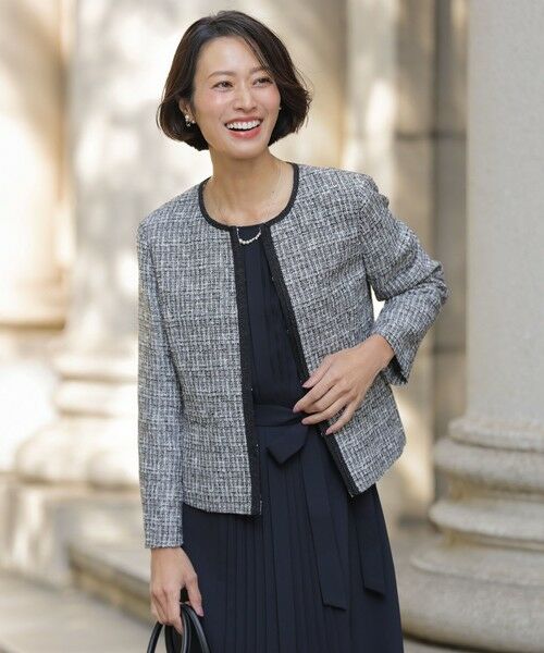 ＆ellecy ドットノーカラージャケット ＆ellecy ドットノーカラー