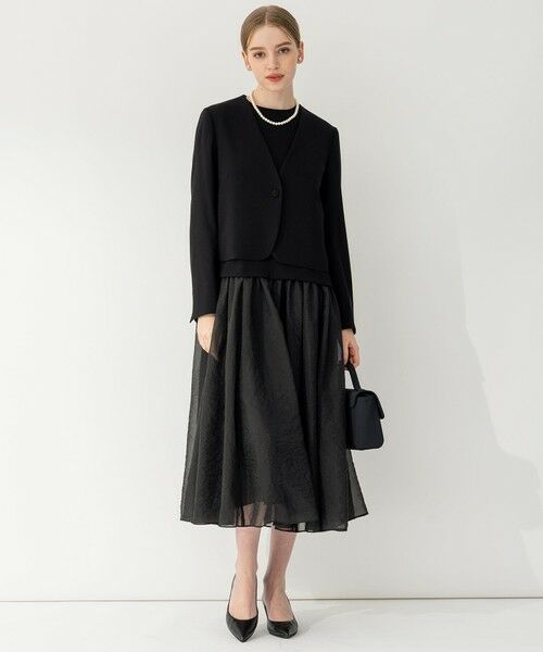 APPLAUDIR】クリアジョーゼットコンビ ドレス （ドレス）｜L size