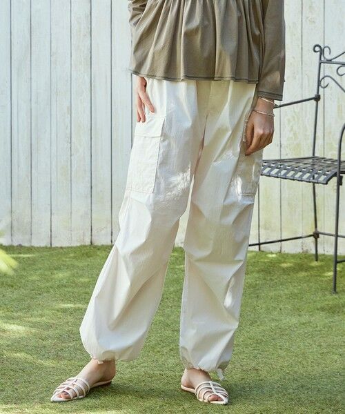 SLOW/好評につき新色追加】ミリタリーストレッチタフタ カーゴパンツ