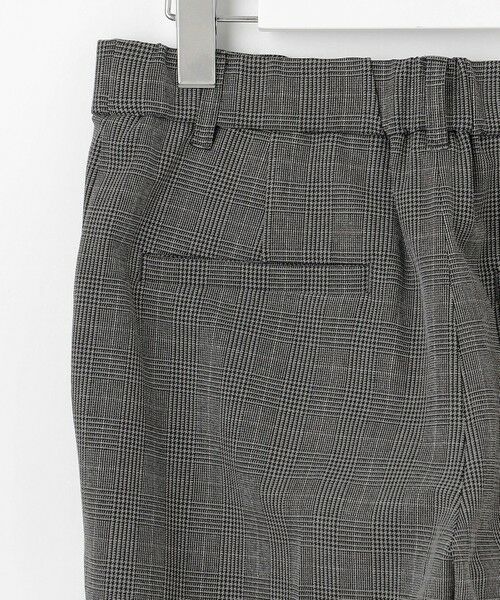 撥水加工・洗える】TRギャバ裏起毛チェック柄テーパード パンツ