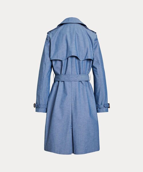 ダブルブレステッド シャンブレー トレンチ コート （トレンチコート