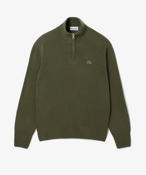 ハイネックハーフジップ ウールニットセーター （ニット・セーター