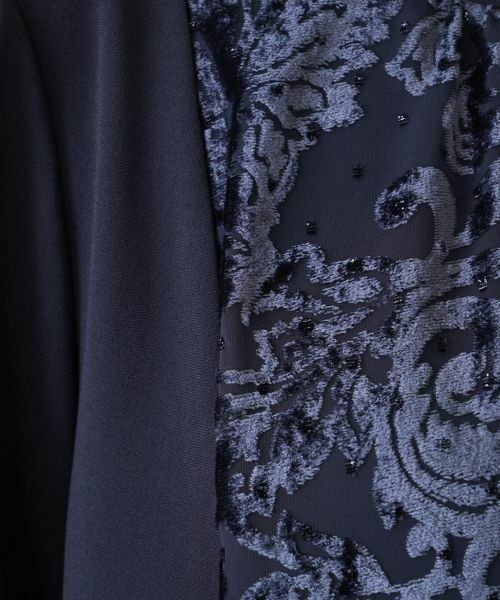 セール】 【店舗人気】異素材切り替えワンピース【セレモニー