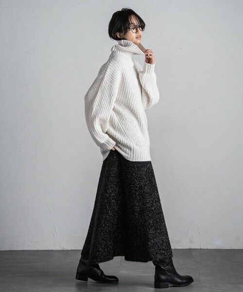 セール】 ラメシャギーニットフレアスカート≪手洗い可能≫ （ミニ