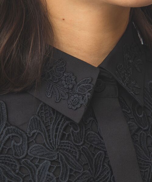 NARACAMICIE】レースシャツカラー長袖シャツ （シャツ・ブラウス