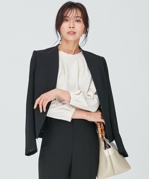 トリアセダブルジョーゼット ジャケット （ノーカラージャケット）｜23