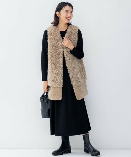 セール】 ECOPEL カーリーファーコンビ ジレ （その他アウター）｜23区