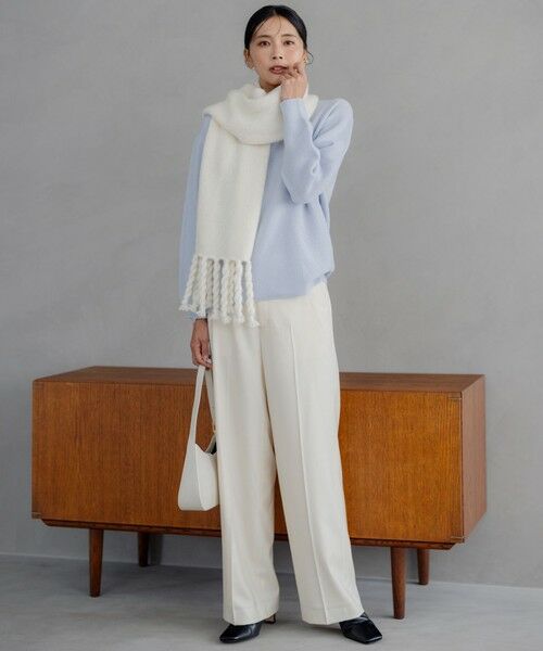 セール】 【滝沢眞規子さん着用】クリアウールサキソニー ワイドパンツ