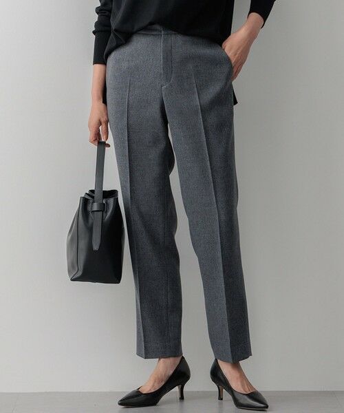 セール】 【洗える】ウールライクカルゼ テーパードパンツ （その他