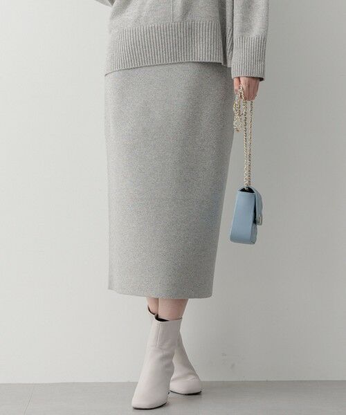 セール】 【洗える】カシミヤブレンド Iライン ニットスカート （ミニ