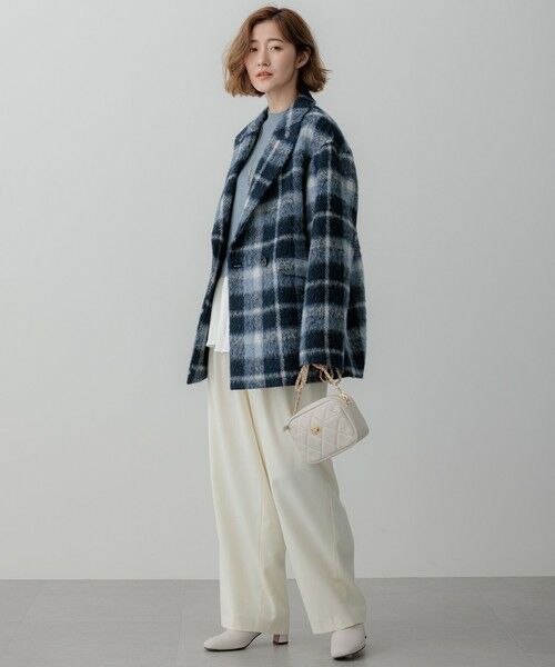 セール】 【一部店舗限定】アルパカシャギーチェック コート