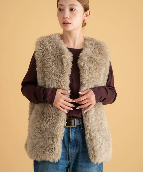 セール】 カーリーフェイクファーベスト （その他アウター）｜Sonny