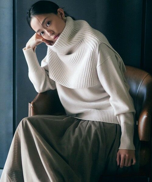 滝沢眞規子さん着用/洗える】ウールカシミヤ クルーネック ニット