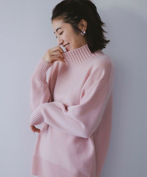 洗える】カシミヤブレンド ハイネック ニット （ニット・セーター）｜S