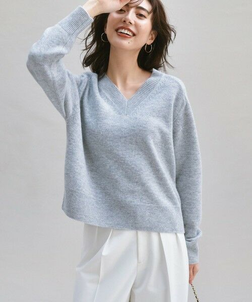 セール】 【Oggi2月号掲載/洗える】ウールカシミヤ Vネック ニット