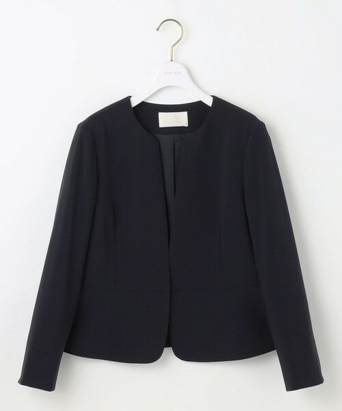 洗える】セレモニーダブルクロス クルーカラー ジャケット （ノー