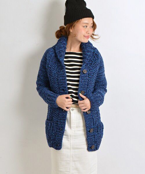 セール】 ショールカラーハンドニットカーディガン◇ （カーディガン