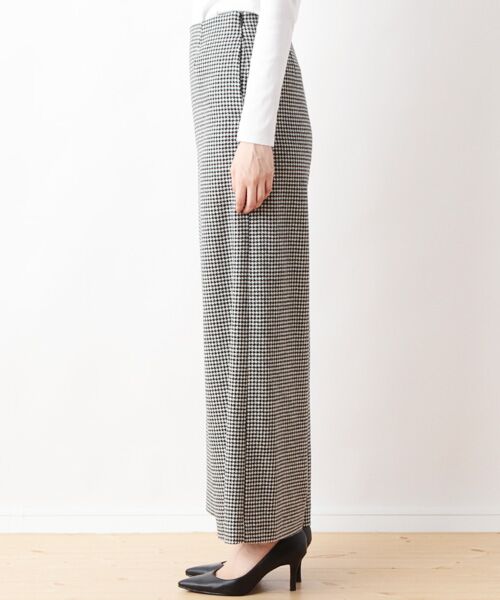セール】 【otonaMUSE 12月号掲載】 ウール 千鳥格子ワイドパンツ