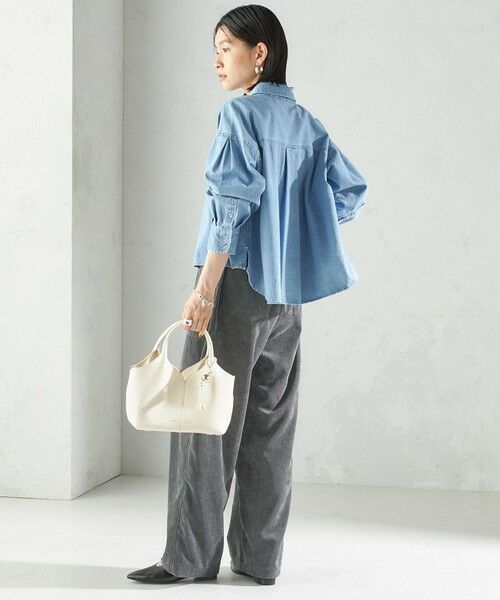 セール】 〈洗濯機可能〉ショート丈 デニム シャツ （シャツ・ブラウス