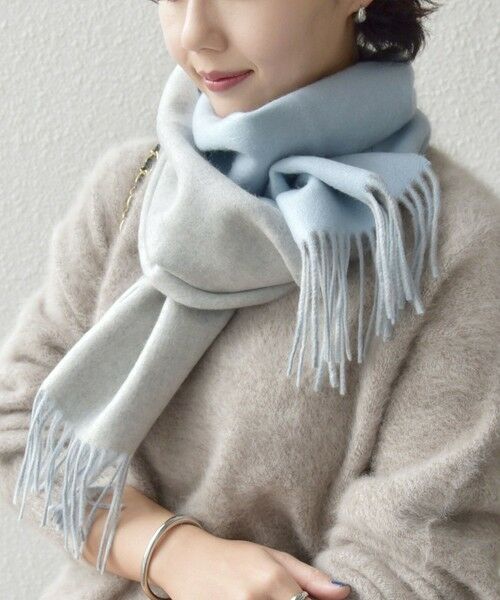 セール】 カシミヤ リバーシブル マフラー （マフラー・ショール