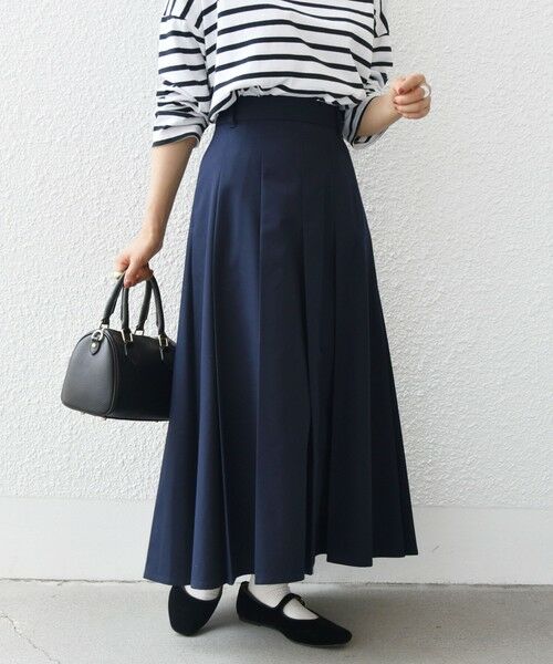 セール】 SHIPS any:〈洗濯機可能〉チノ ワイド プリーツ スカート