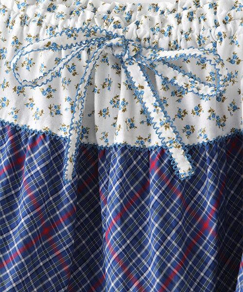 セール】 オリジナルチェックパッチワークスカート （ロング・マキシ丈