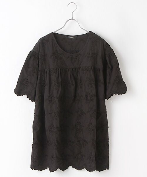 セール】 立体花柄刺繍チュニックブラウス （シャツ・ブラウス）｜PINK