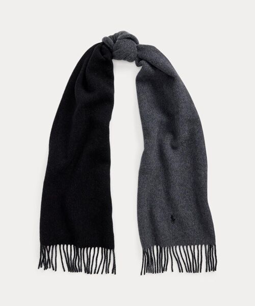 フリンジトリム ウール マフラー （マフラー・ショール・スヌード