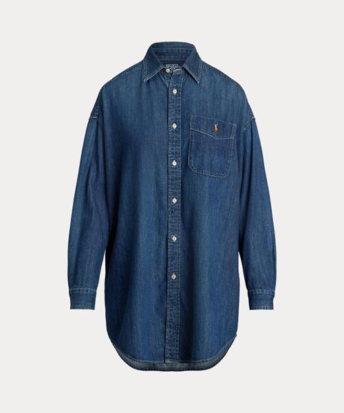 オーバーサイズ フィット デニム シャツ （シャツ・ブラウス）｜POLO