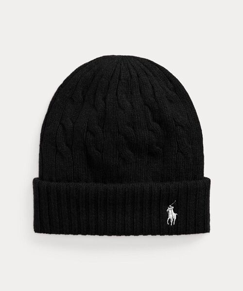 ケーブルニット ウールカシミヤ ビーニー （ニットキャップ）｜POLO