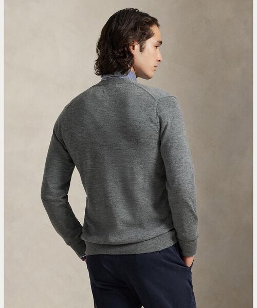 スリム フィット ウォッシャブル ウール Vネック カーディガン