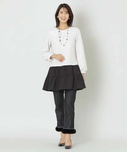 セール】 【L】フェイクファー ストレッチデニムパンツ （その他パンツ