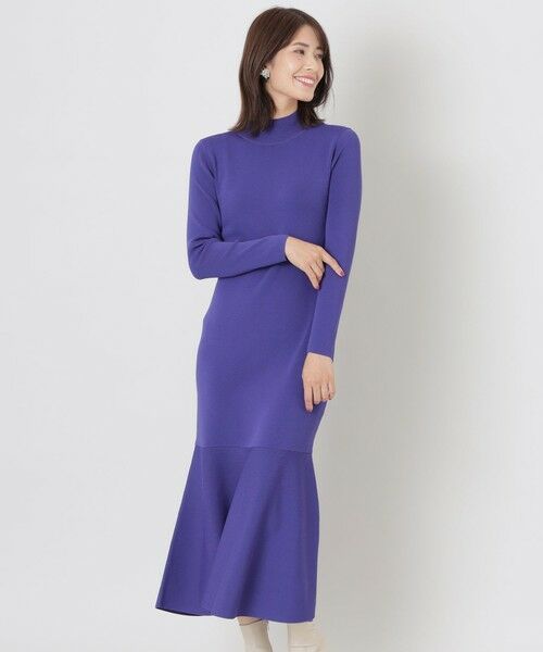 セール】 【WEB限定】レーヨンナイロンニットワンピース （ロング