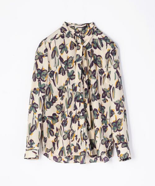 セール】 シルククローバープリント ボウタイブラウス （シャツ