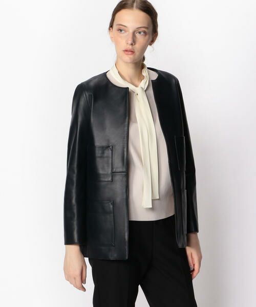 セール】 【別注】CINQUANTA×TOMORROWLAND ノーカラーレザージャケット