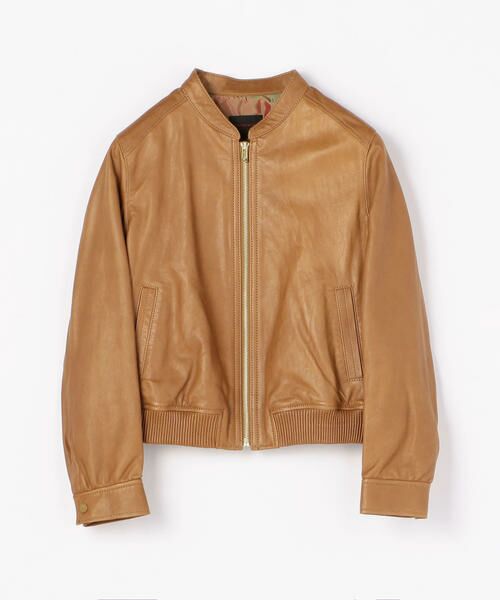 セール】 ラムレザー ジップアップブルゾン （レザーブルゾン