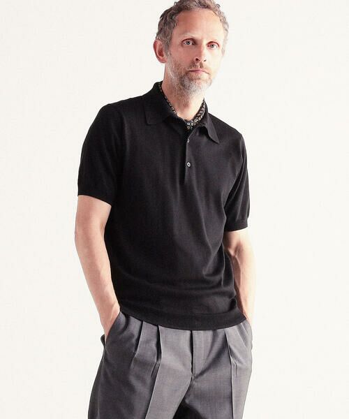 セール】 シルクコットン ニットポロシャツ SESIA （ポロシャツ